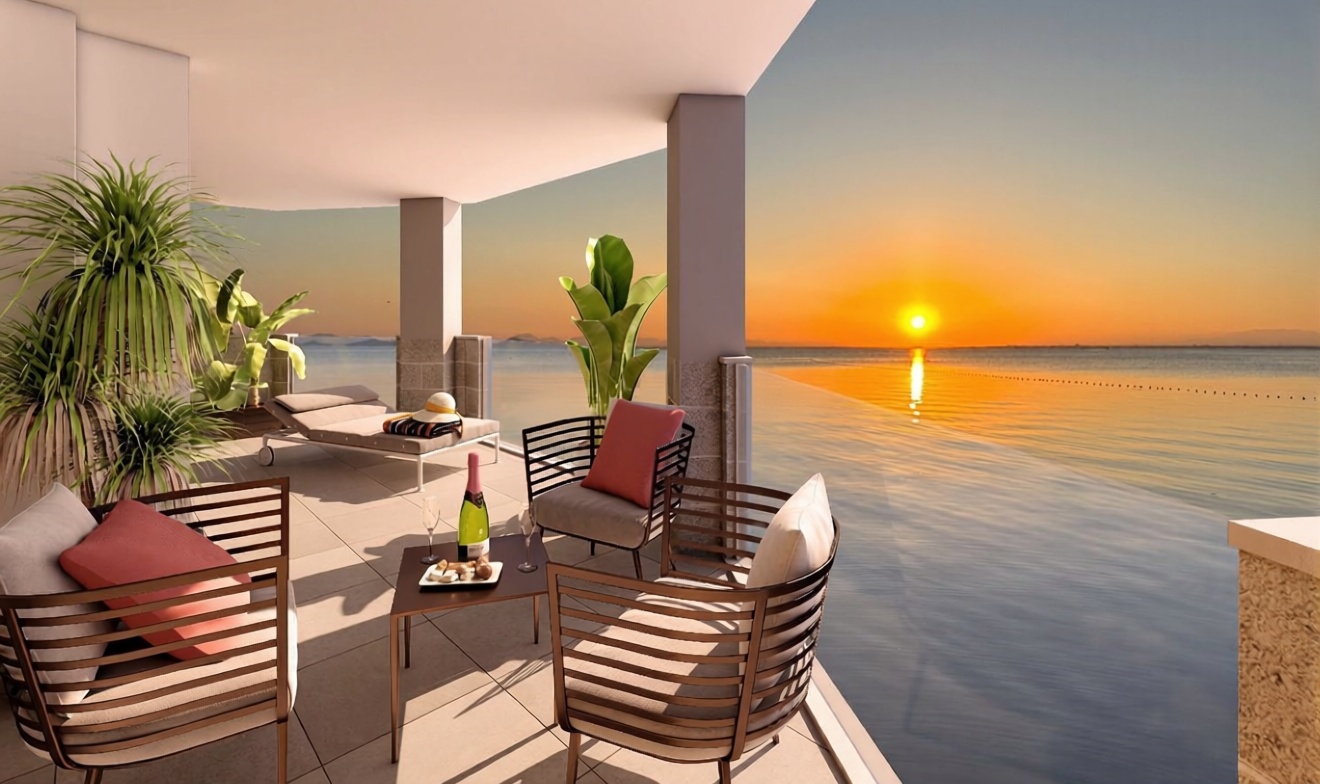 Apartamento em primeira linha de praia em La Manga del Mar Menor