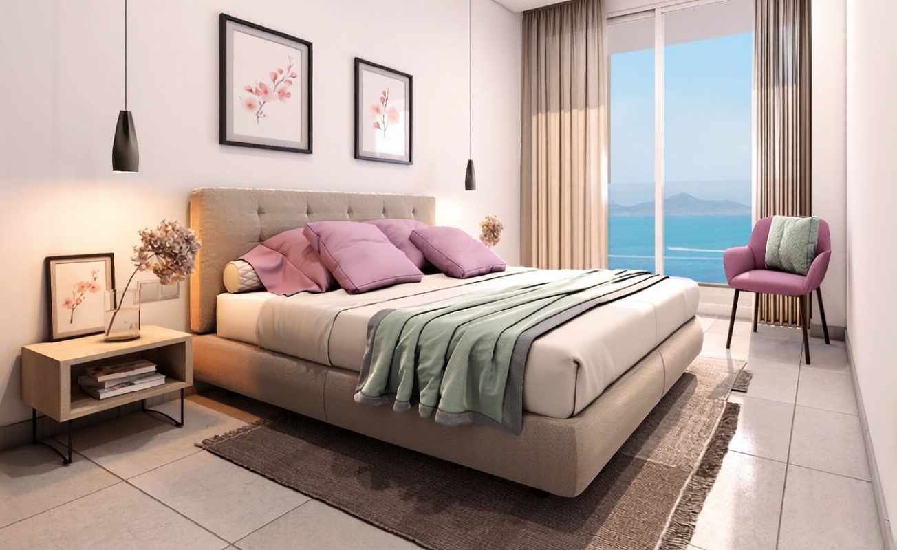Piso en primera línea de playa en La Manga del Mar Menor — Dormitorio