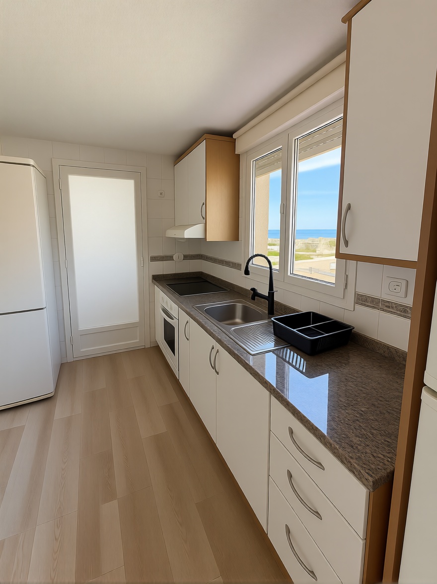 Piso en primera línea de playa en La Manga del Mar Menor — Cocina
