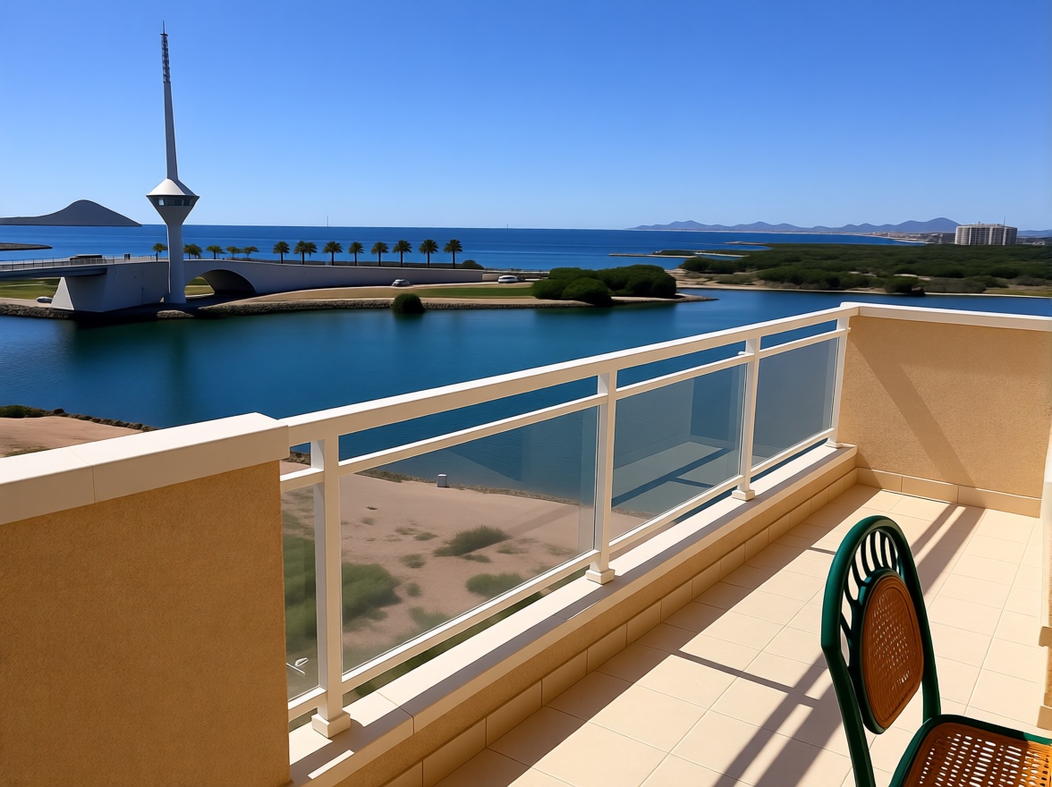Apartamento em primeira linha de praia em La Manga del Mar Menor — Terraço mar