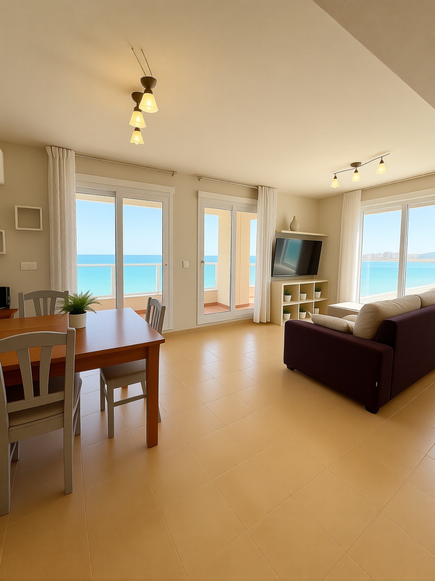 Piso en primera línea de playa en La Manga del Mar Menor — Salón