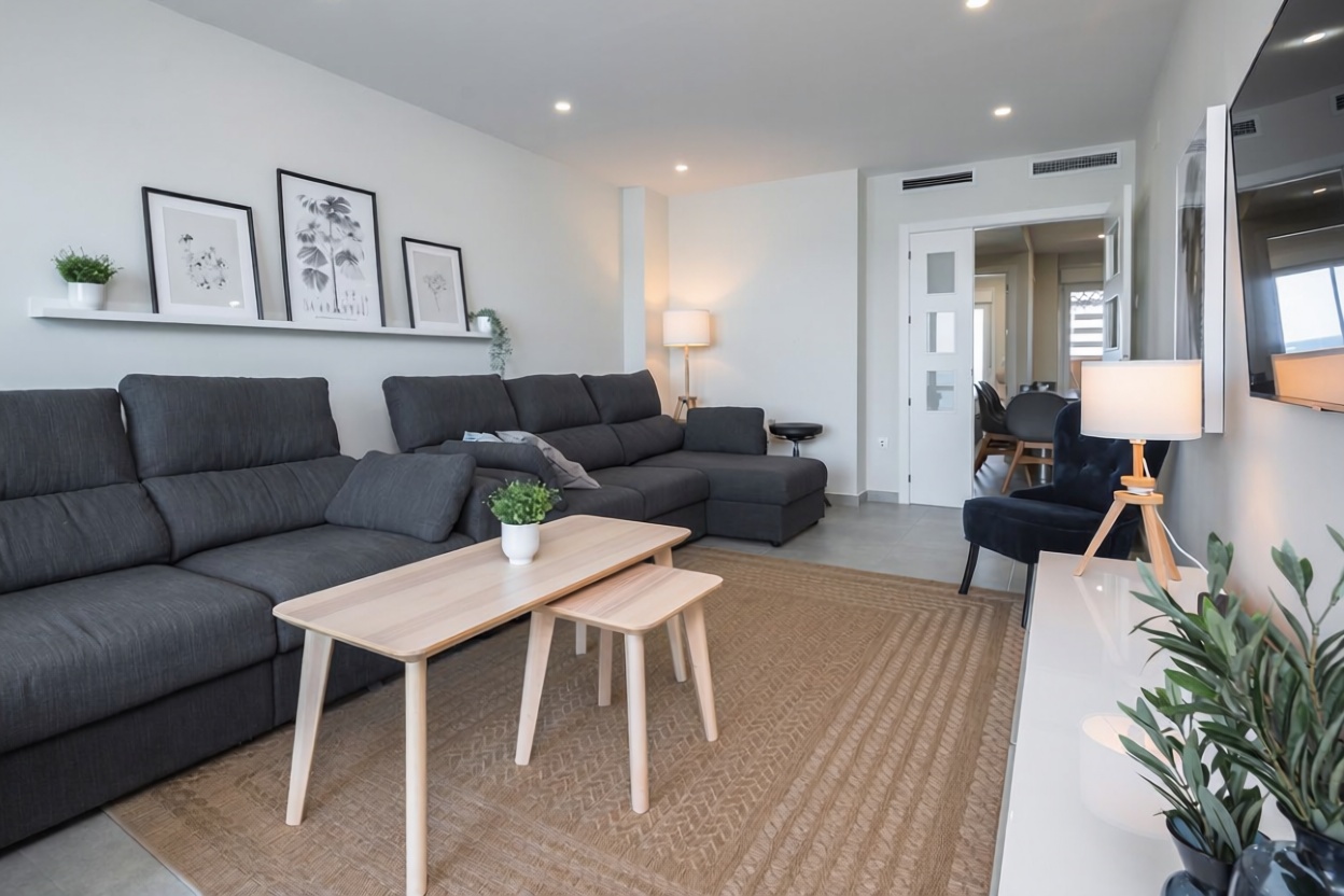 Apartamento em primeira linha de praia em La Manga del Mar Menor — Sala