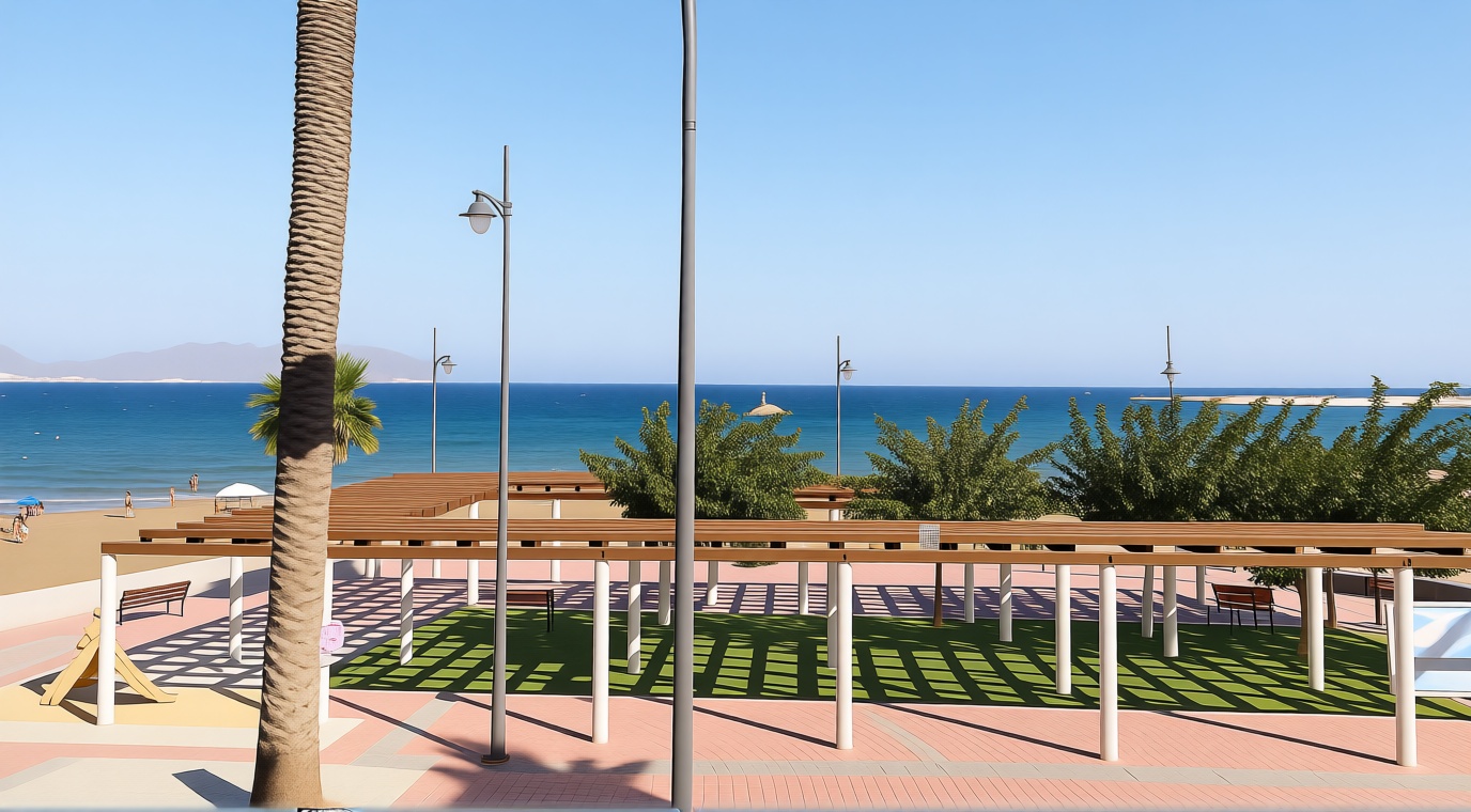 Piso en primera línea de playa en Mazarrón — Vista mar