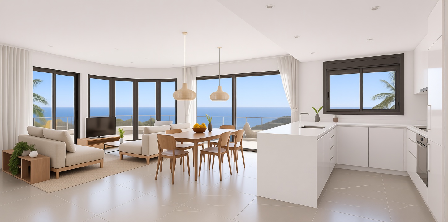 Ático en primera línea de mar en Águilas — Salón