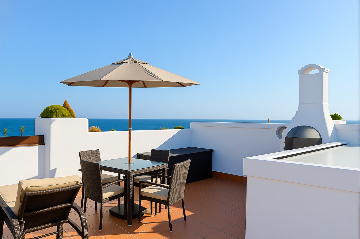 Duplex en première ligne de plage à San Juan de los Terreros — Terrasse mer
