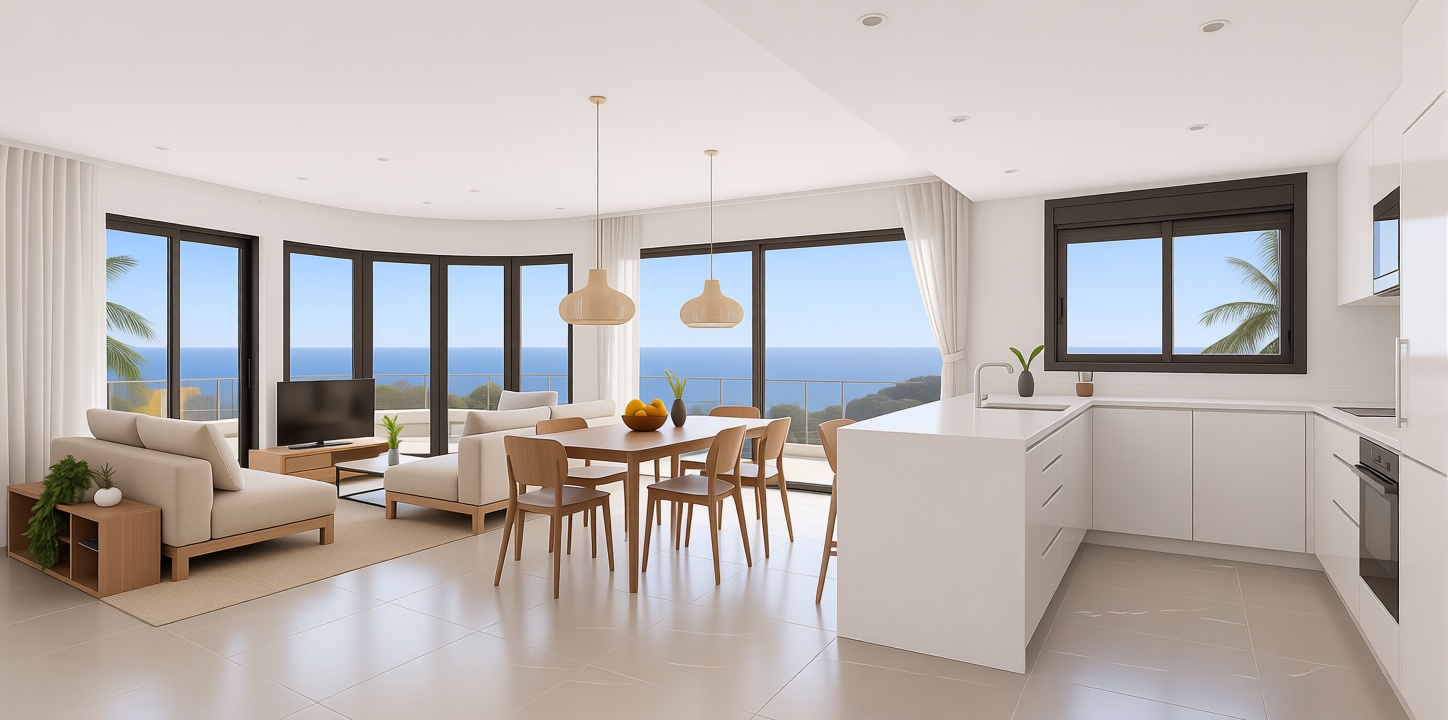Appartement en première ligne de plage à Águilas — Séjour