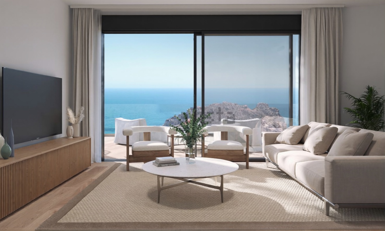Apartamento em primeira linha de praia em Águilas — Sala