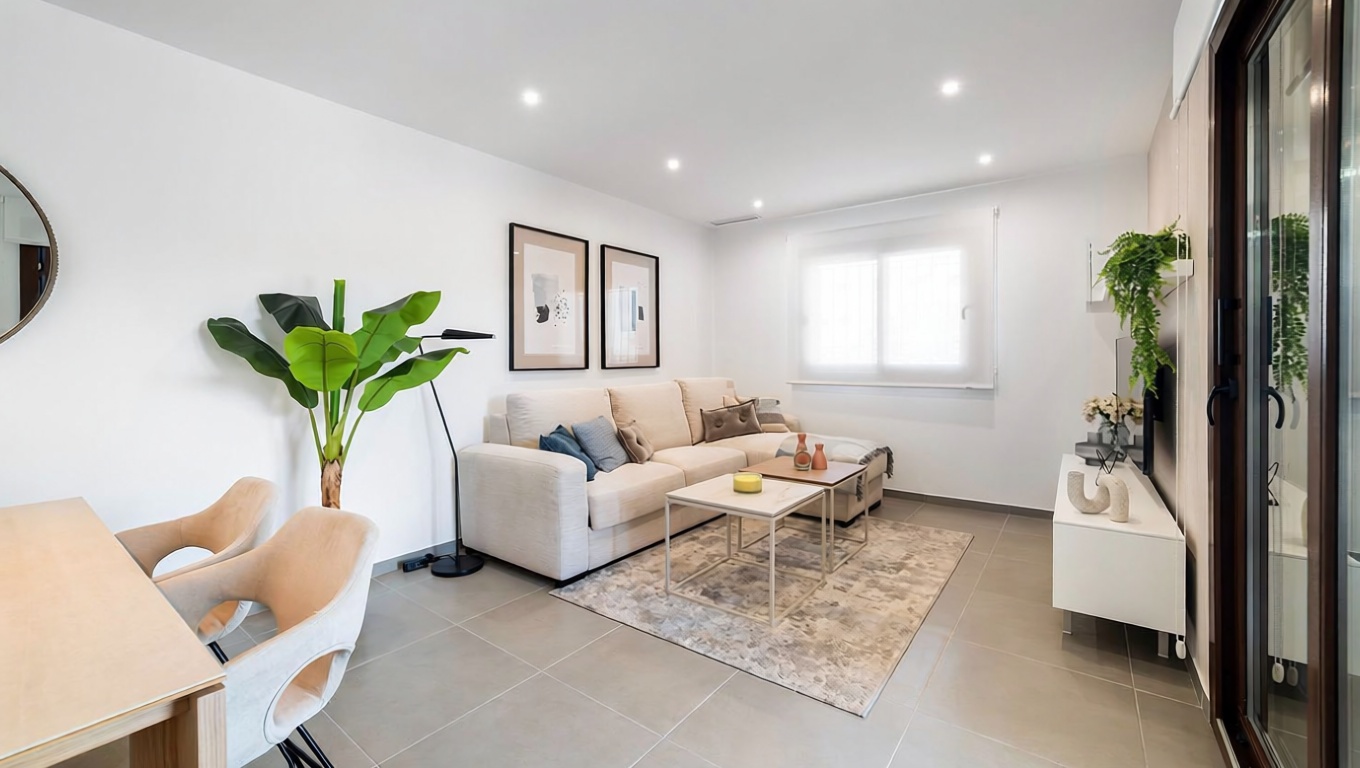 Chalet con acceso directo a playa en San Juan de los Terreros — Salón