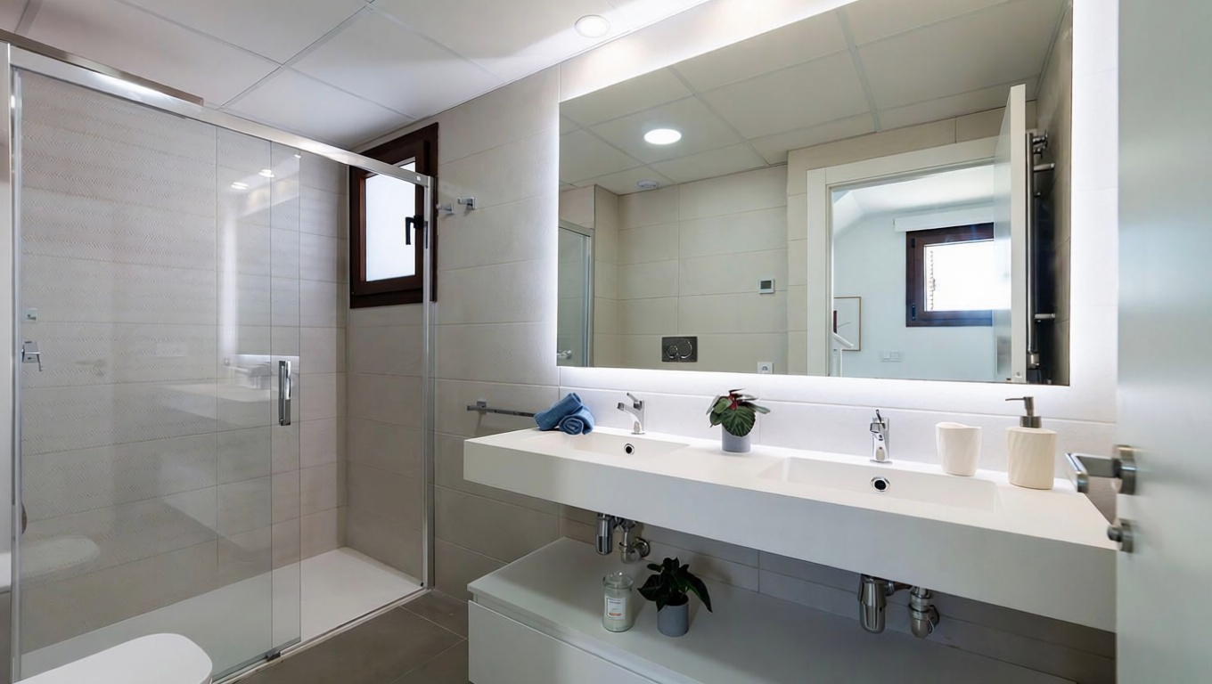 Chalet con acceso directo a playa en San Juan de los Terreros — Baño