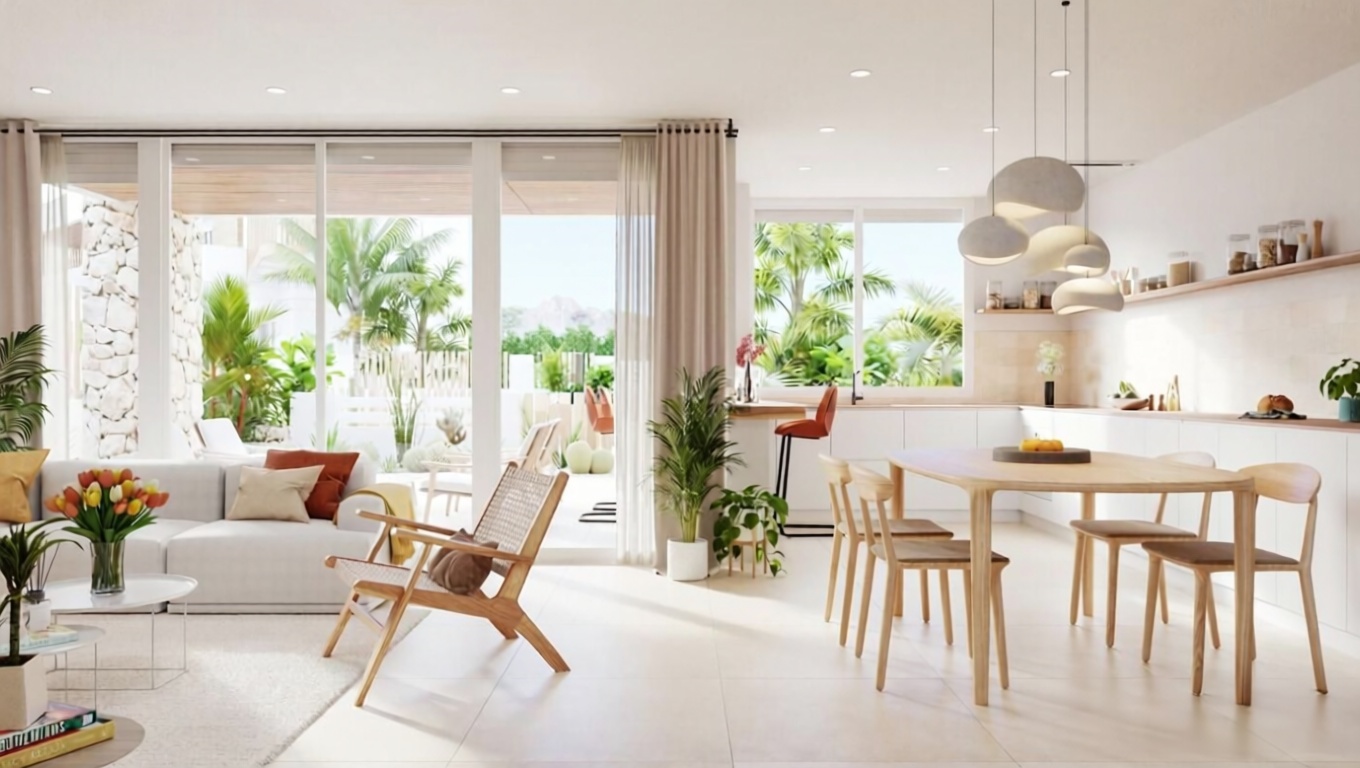 Chalet con acceso directo a playa en San Juan de los Terreros — Salón