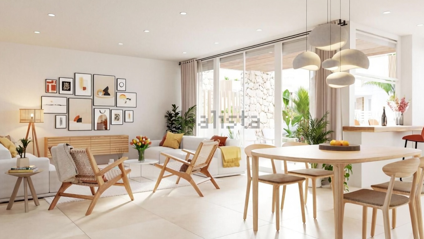 Chalet con acceso directo a playa en San Juan de los Terreros — Salón
