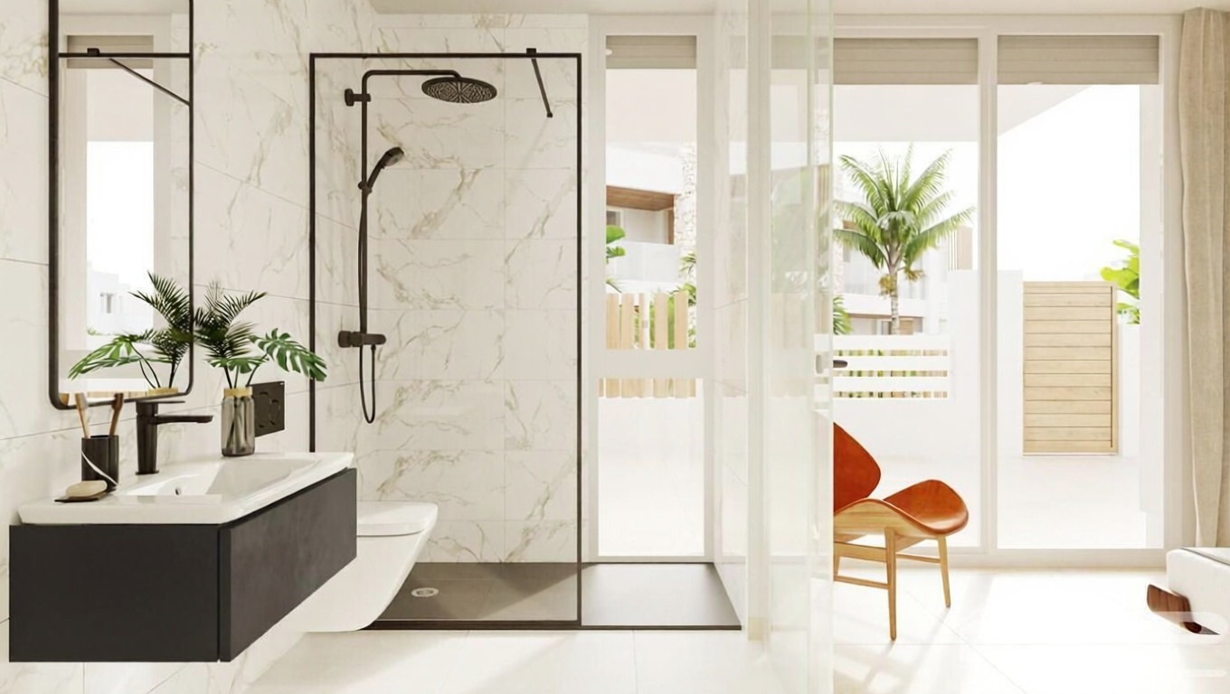 Chalet con acceso directo a playa en San Juan de los Terreros — Baño