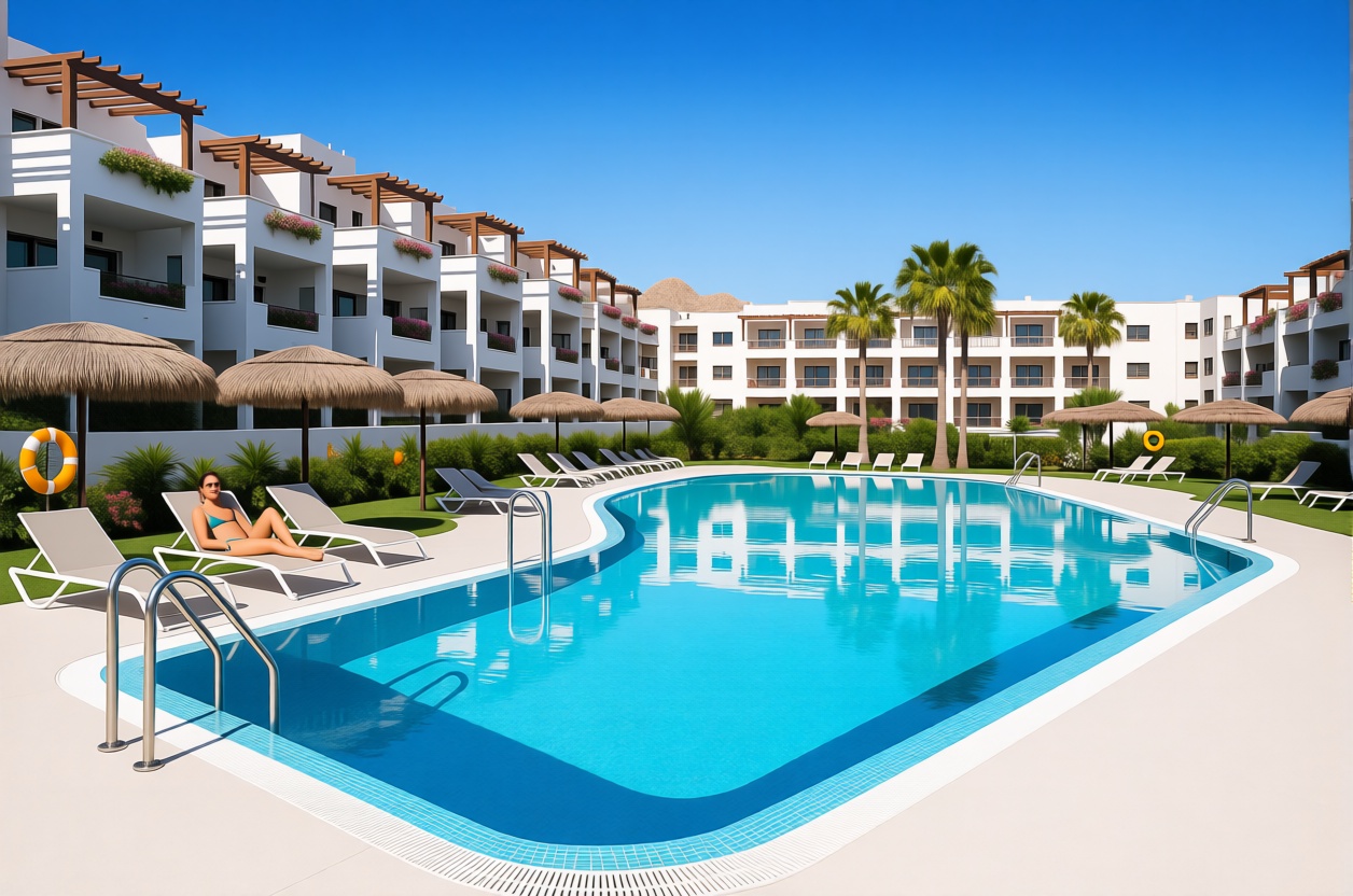Penthouse in erste Meereslinie in Ajo — Pool