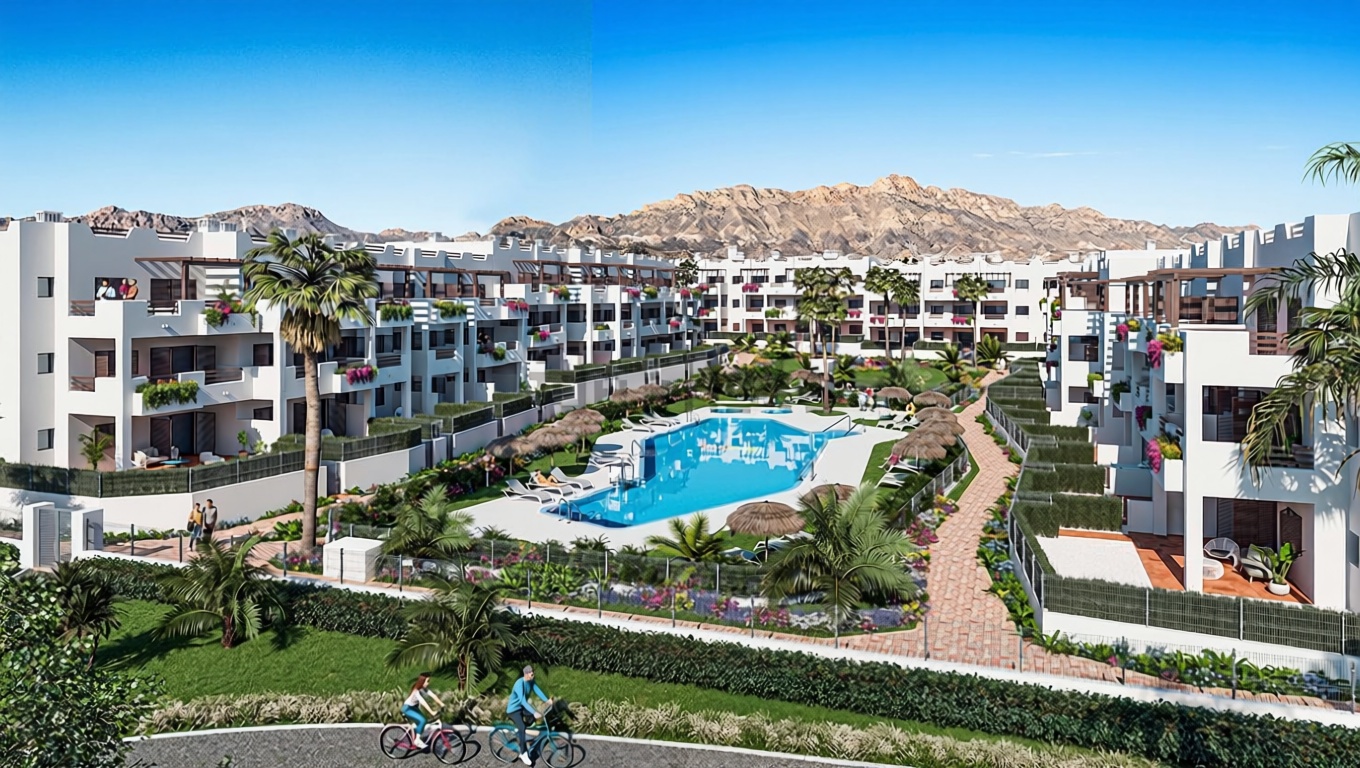 Duplex in erste Strandlinie in San Juan de los Terreros — Meerblick