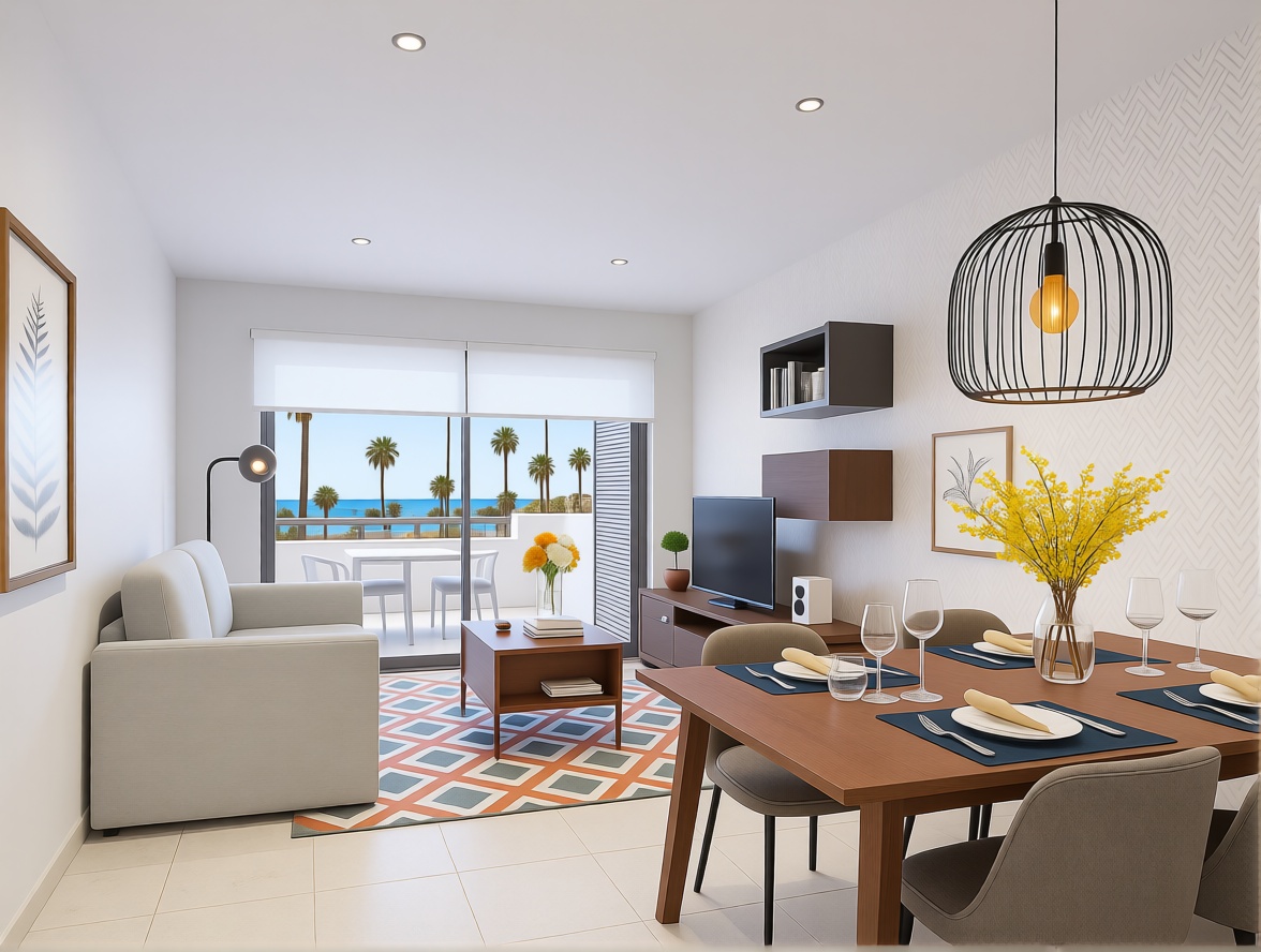 Dúplex en primera línea de playa en San Juan de los Terreros — Salón