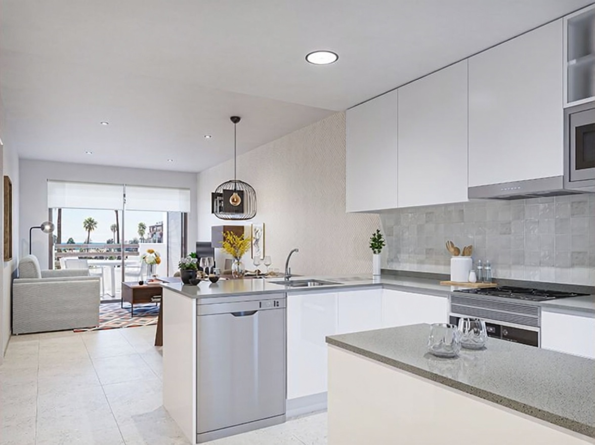 Dúplex en primera línea de playa en San Juan de los Terreros — Cocina