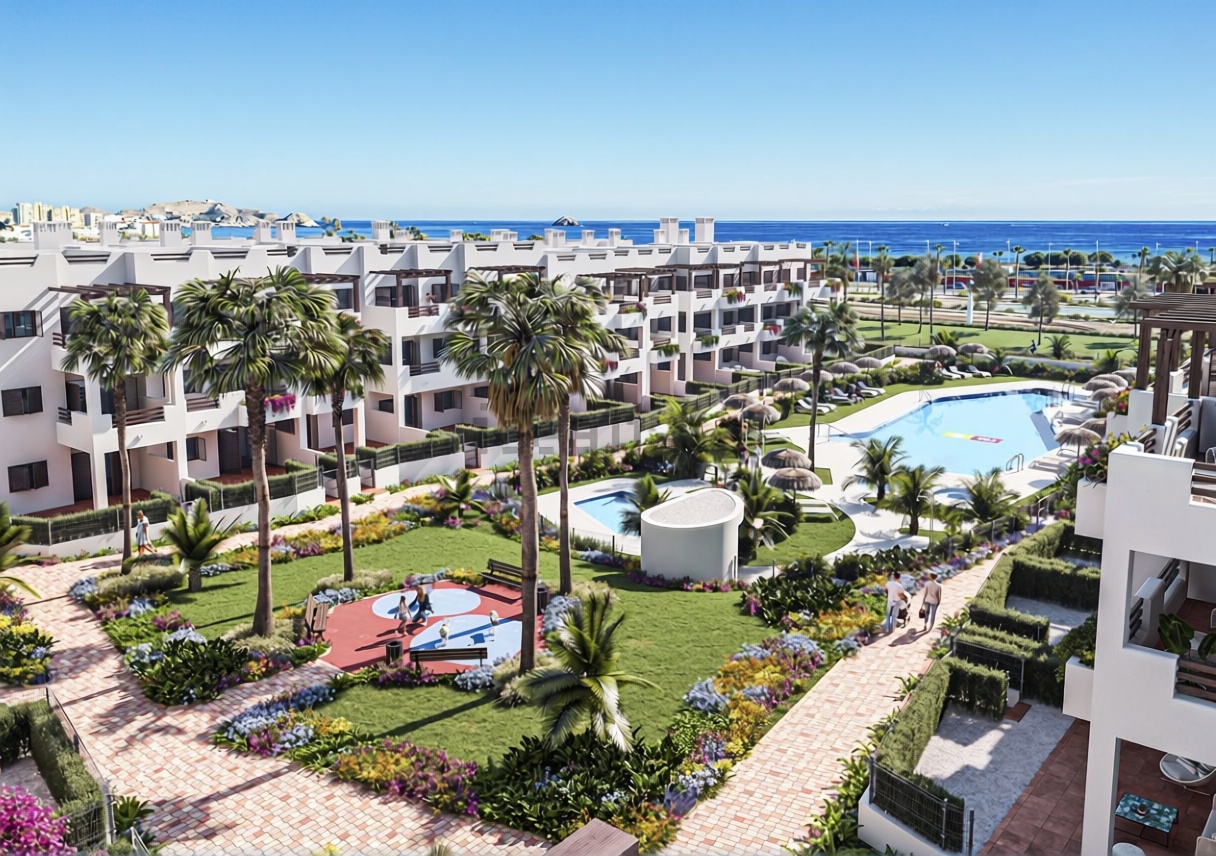 Piso en primera línea de playa en San Juan de los Terreros — Vista mar