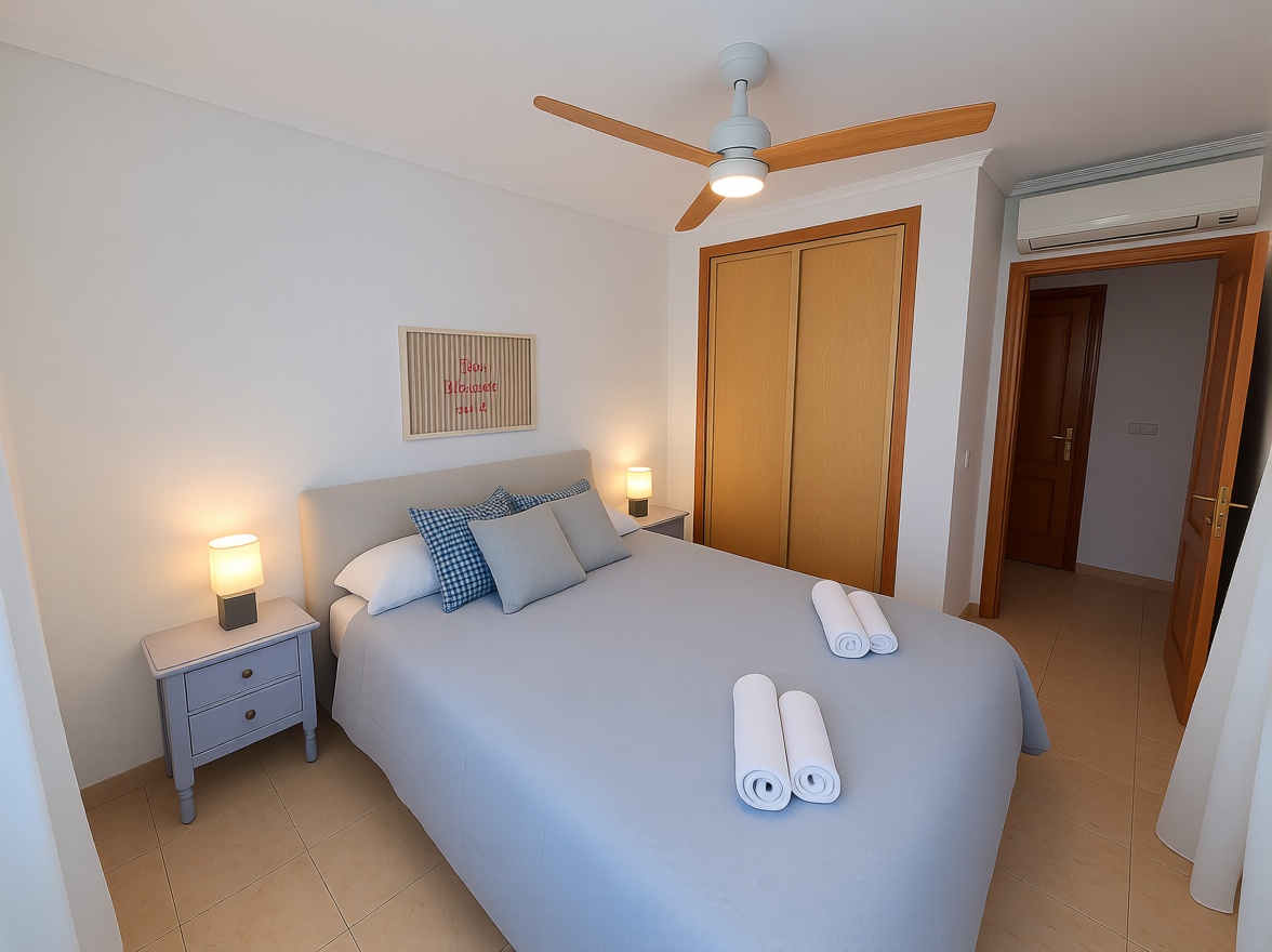 Ático en primera línea de mar en Vera — Dormitorio
