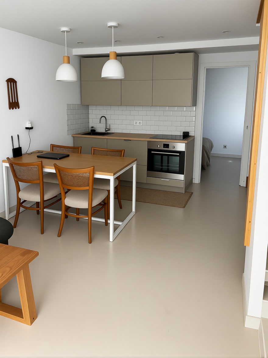 Appartement en première ligne de plage à Es Castell — Cuisine