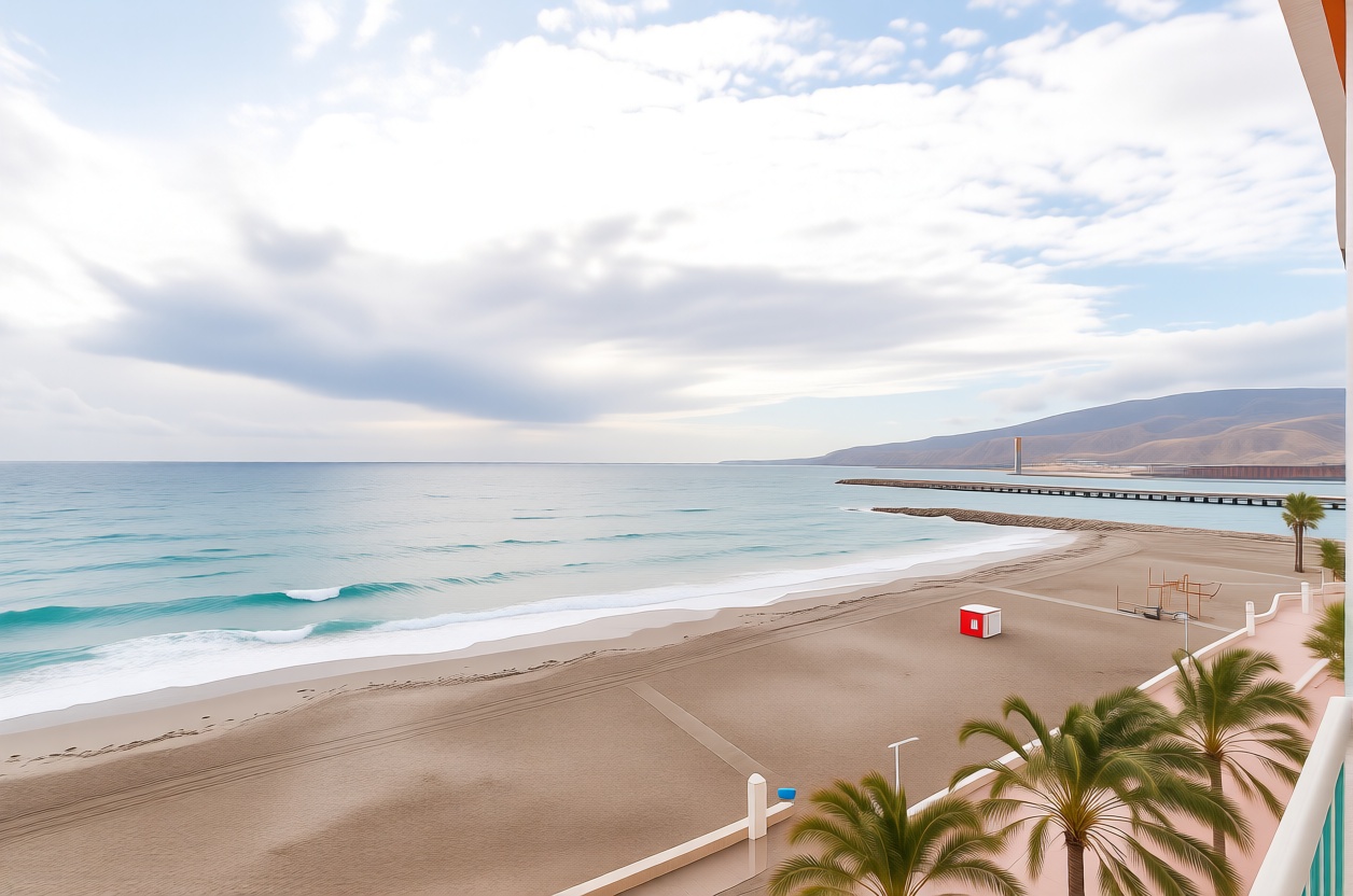Piso en primera línea de playa en Almería — Vista mar