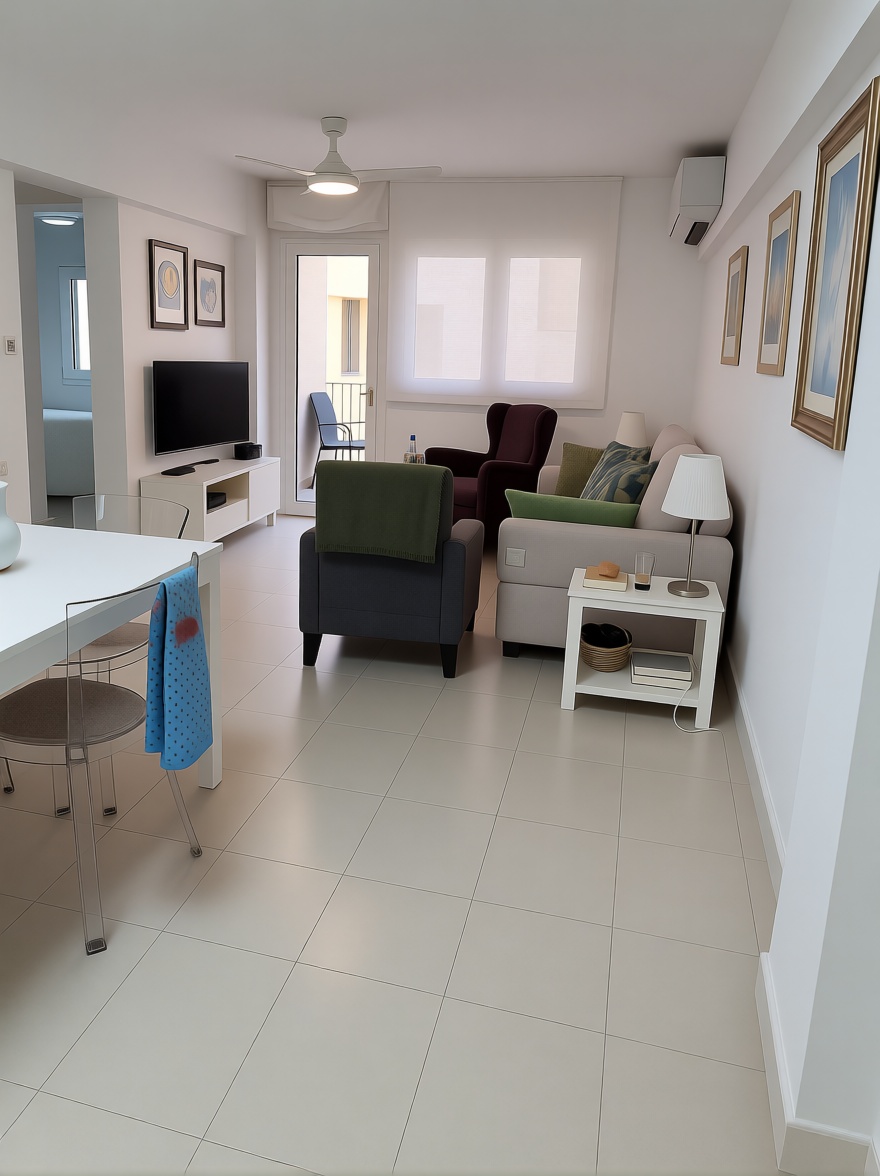 Piso en primera línea de playa en Almería — Salón