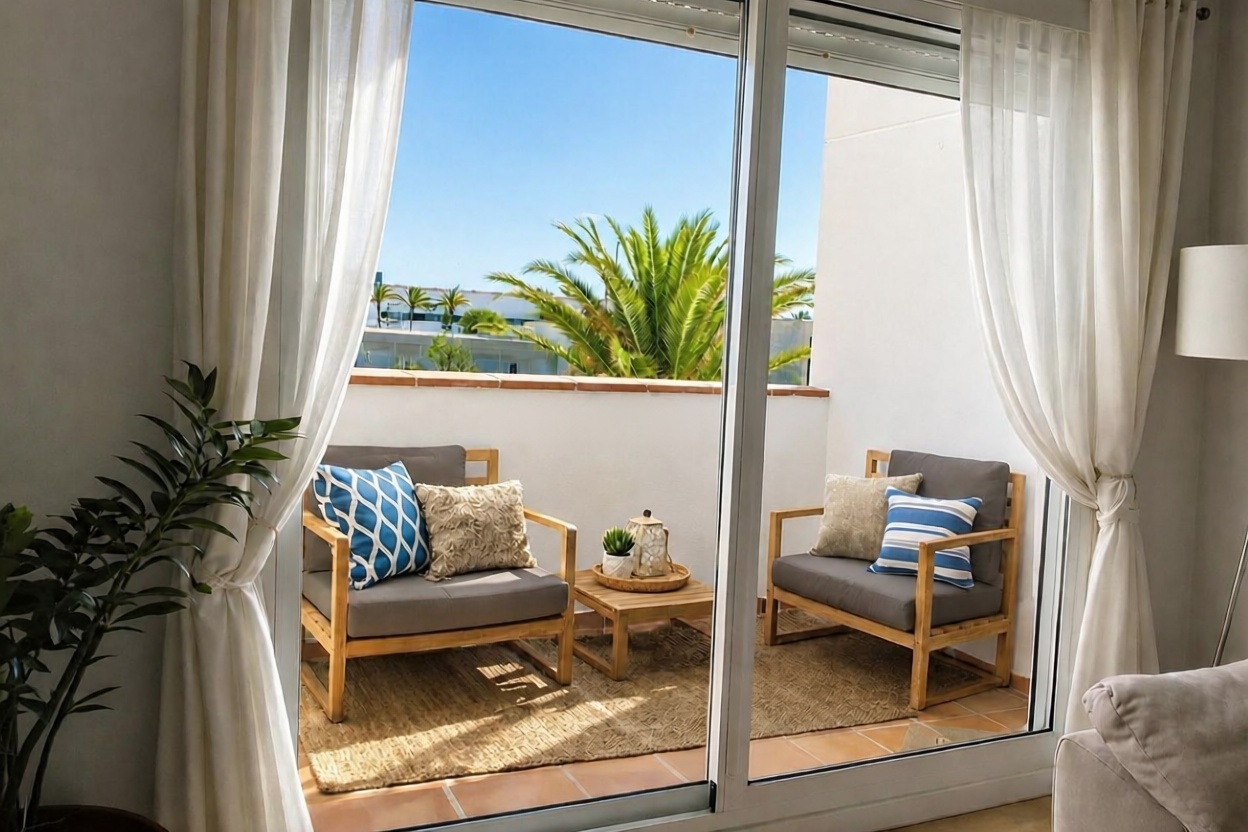 Ático en primera línea de mar en Almería — Salón