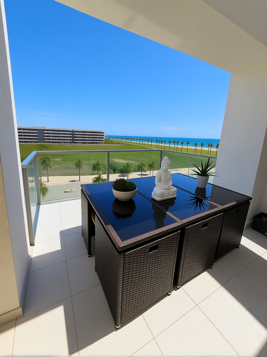 Duplex em primeira linha de praia em Roquetas de Mar — Terraço mar