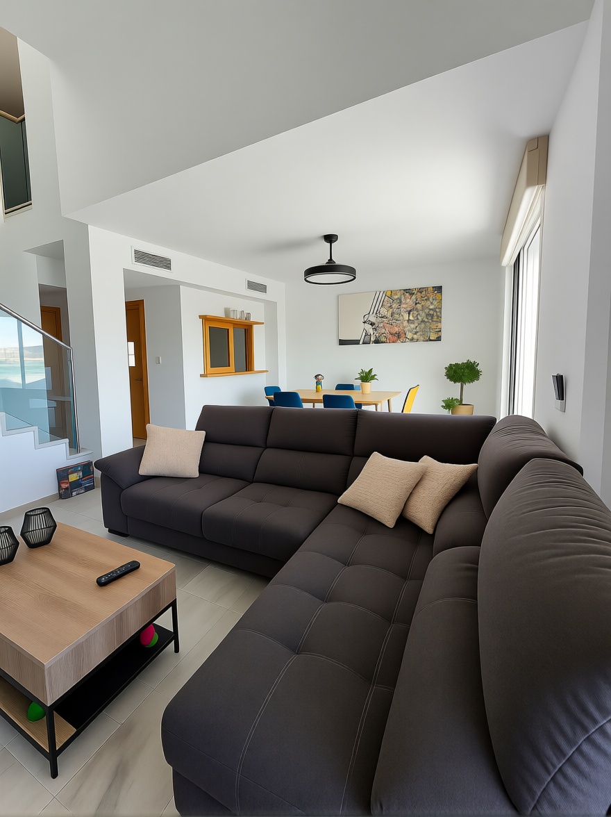 Duplex em primeira linha de praia em Roquetas de Mar — Sala