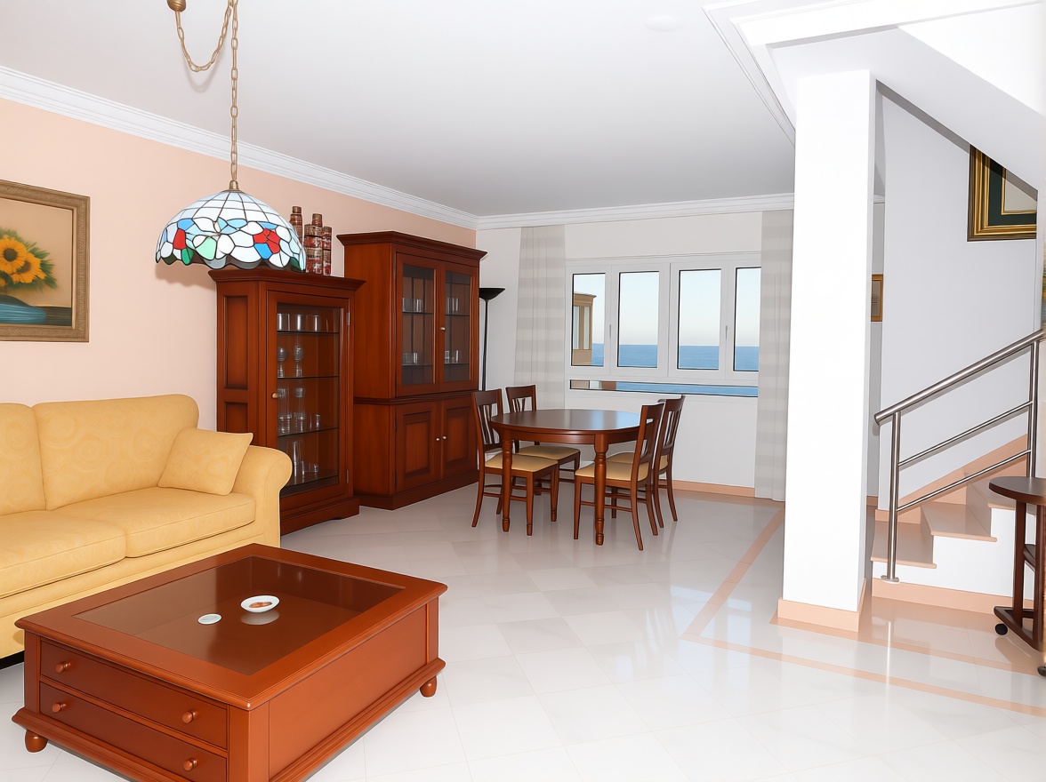 Beachfront duplex in Roquetas de Mar — Living room