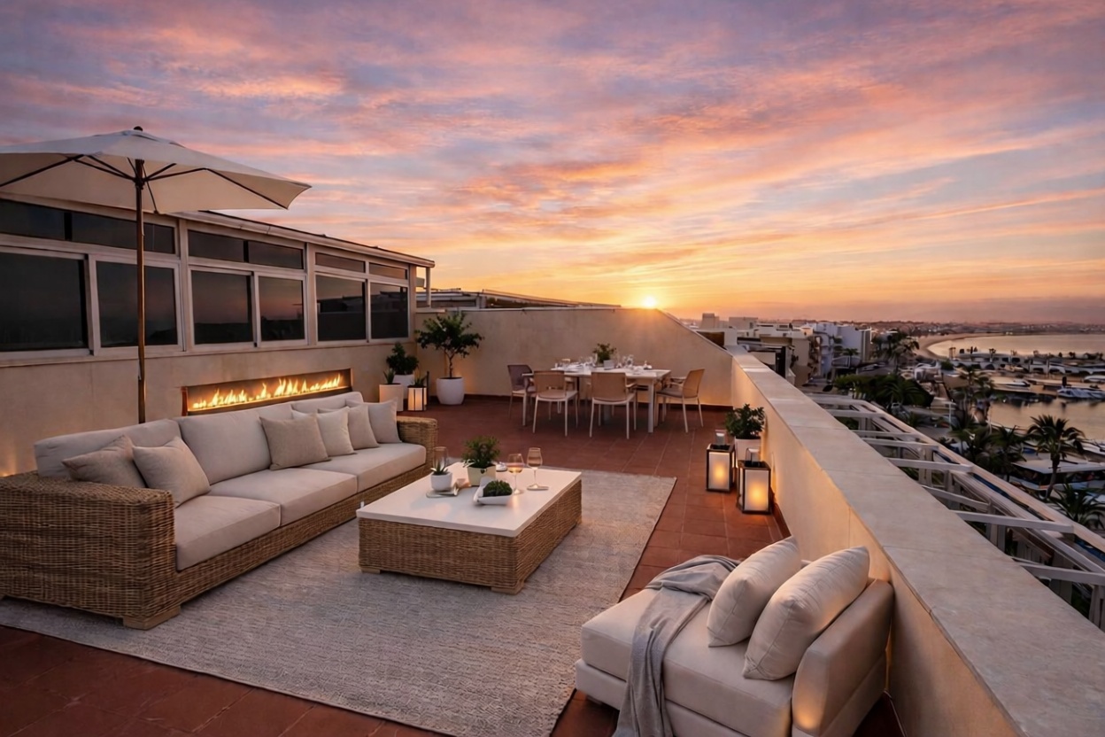 Seafront attic in Roquetas de Mar — Sea terrace