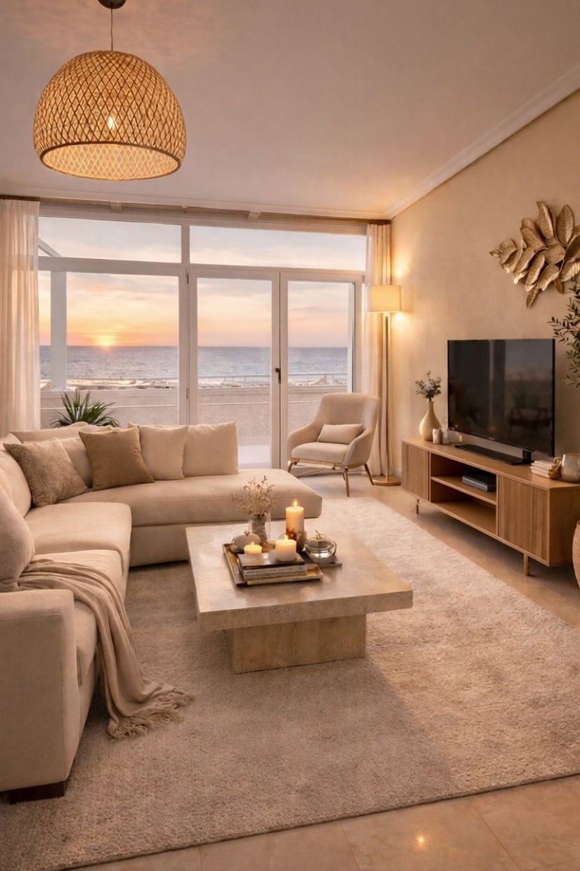 Seafront attic in Roquetas de Mar — Living room