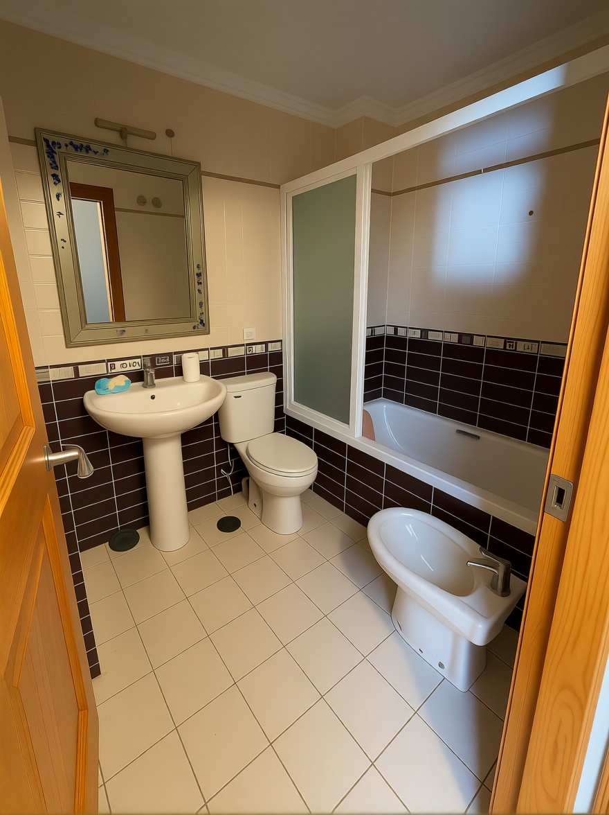 Duplex en première ligne de plage à Roquetas de Mar — Sanitaires