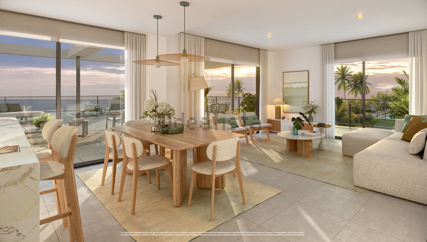 Appartement en première ligne de plage à El Ejido — Séjour