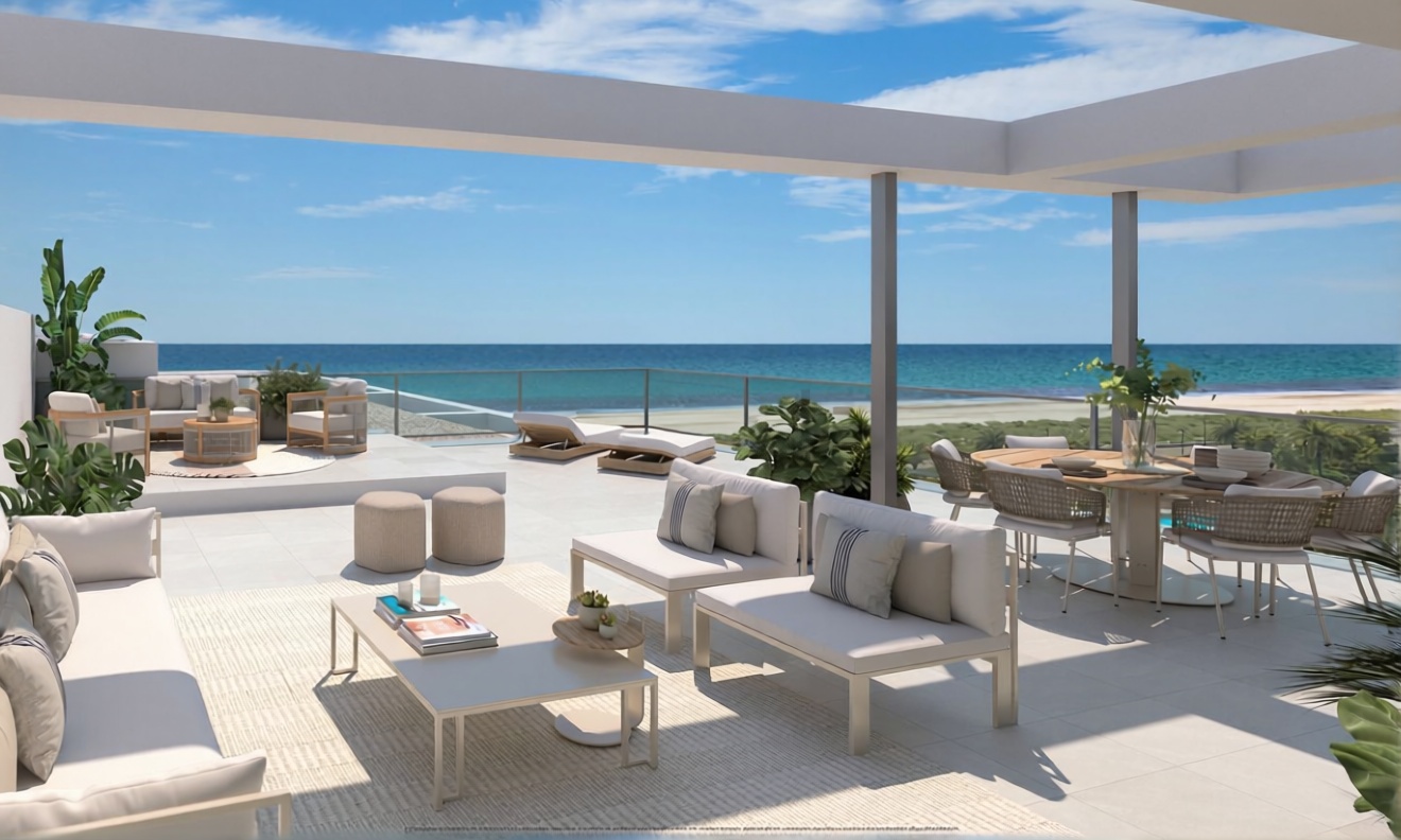 Wohnung in erste Strandlinie in El Ejido — Wohnzimmer