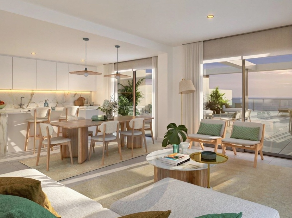 Appartement en première ligne de plage à El Ejido — Séjour