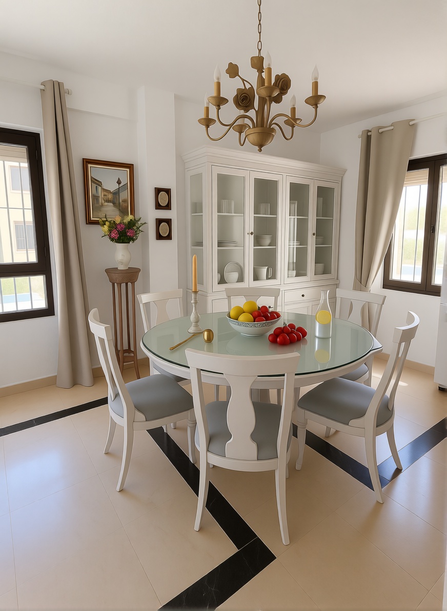 Chalet avec accès direct à la plage à Motril — Coin repas