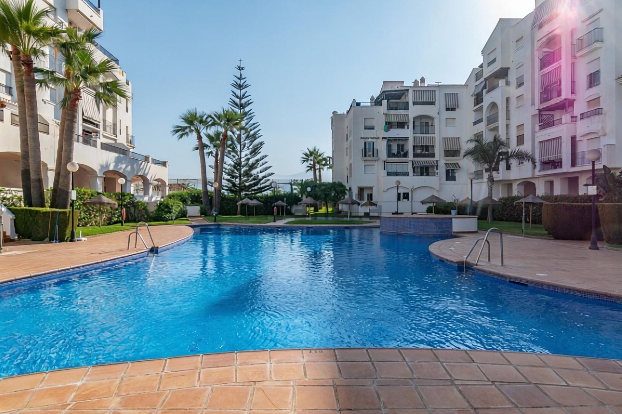Appartement en première ligne de plage à Salobreña — Piscine