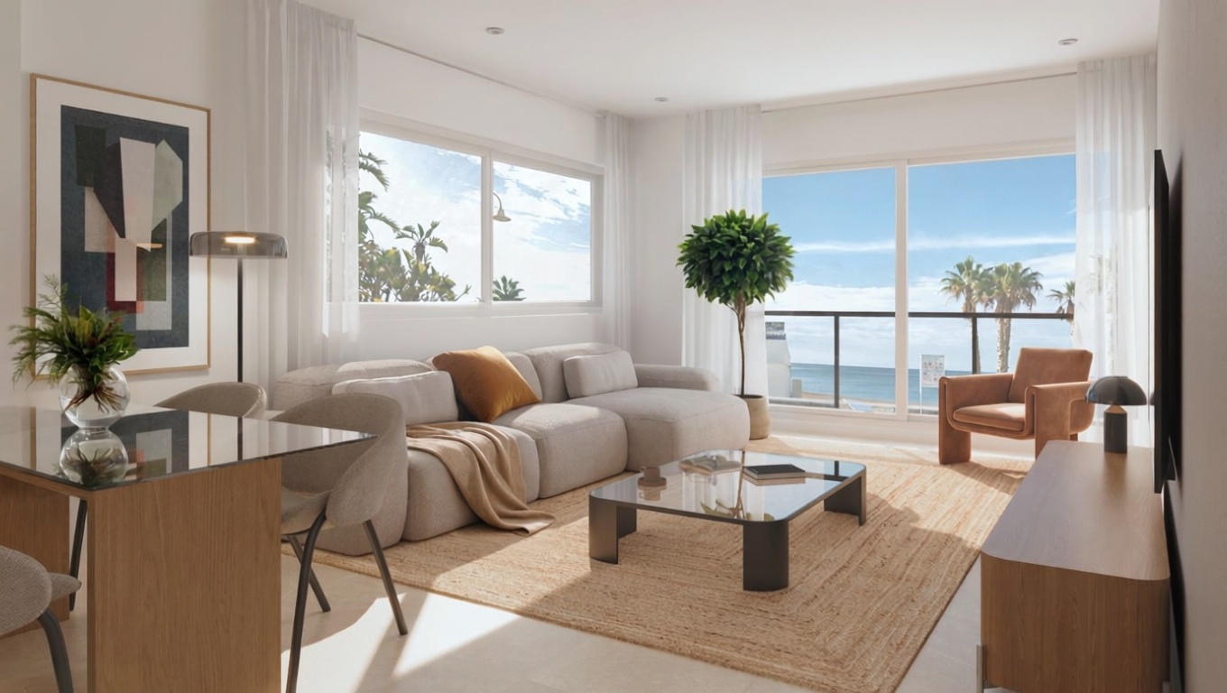 Apartamento em primeira linha de praia em Almuñécar — Sala