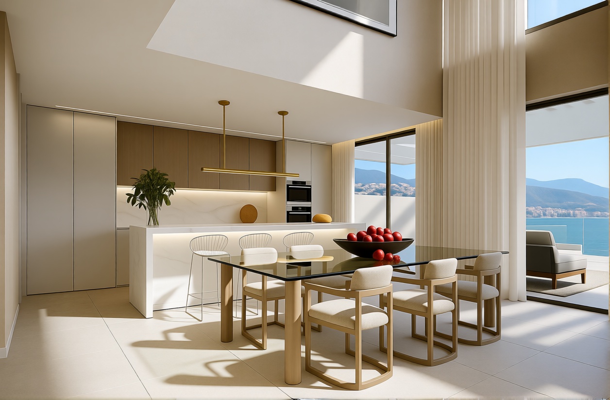 Chalet com acesso direto à praia em La Herradura — Sala jantar