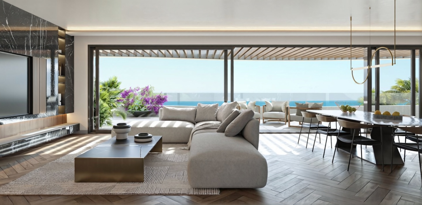 Appartement en première ligne de plage à Nerja — Séjour