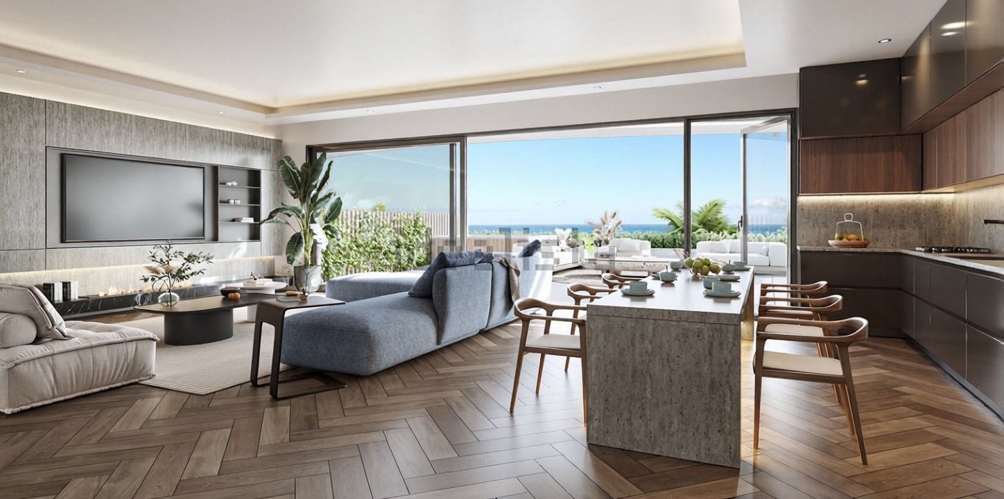 Apartamento em primeira linha de praia em Nerja — Sala