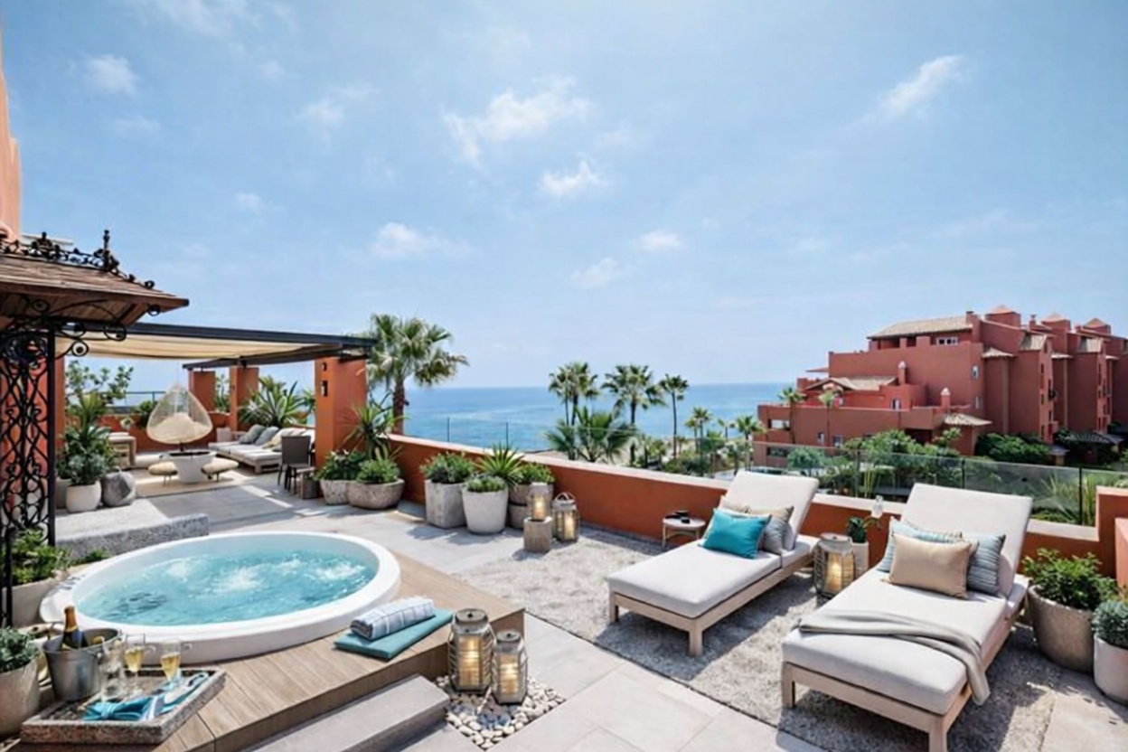 Ático em primeira linha de mar em Torrox — Terraço mar