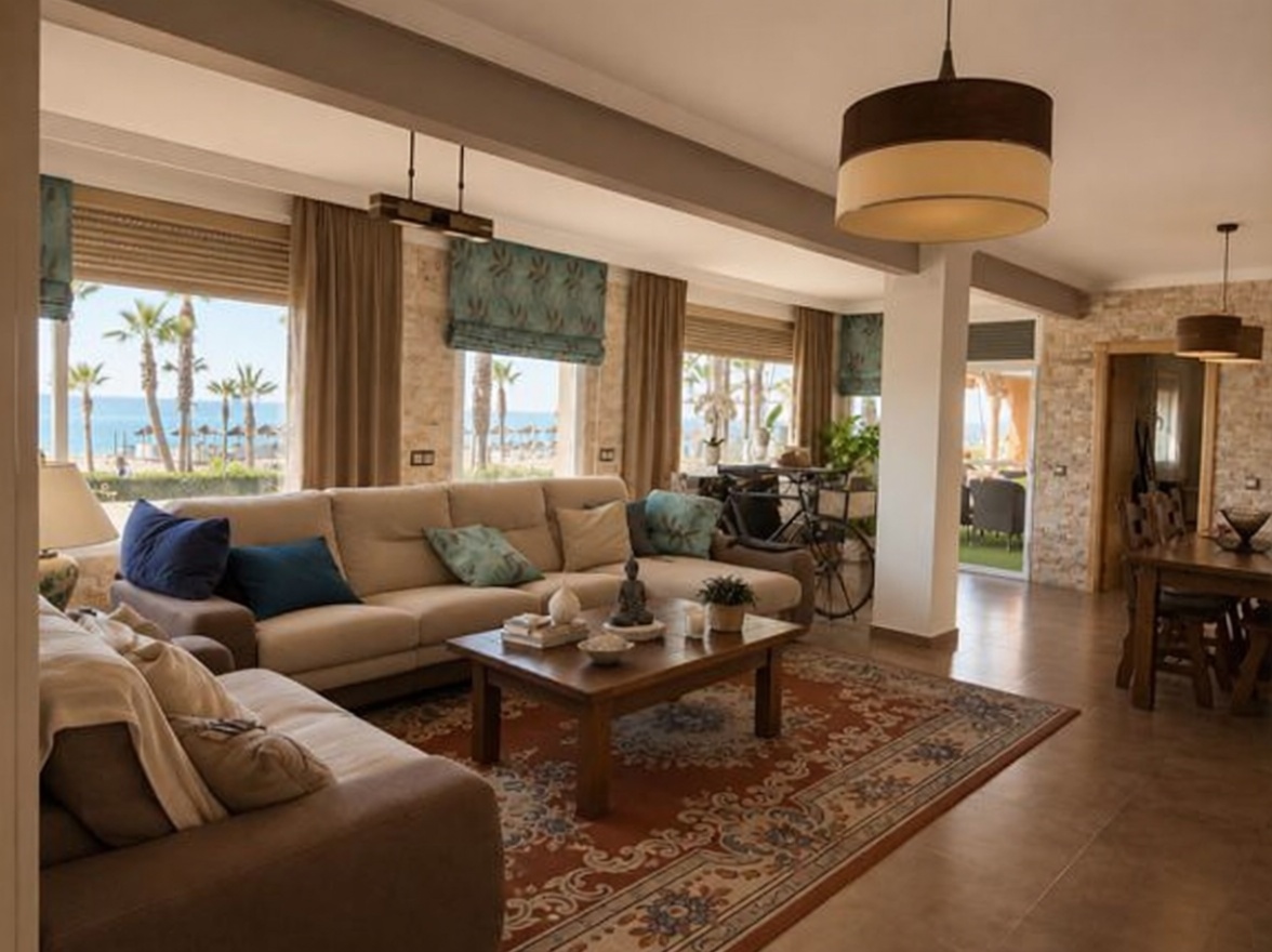 Beachfront flat in Torrox — Living room