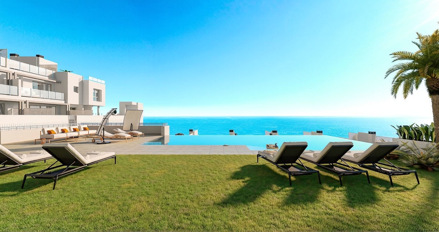 Chalet avec accès direct à la plage à Torrox — Piscine