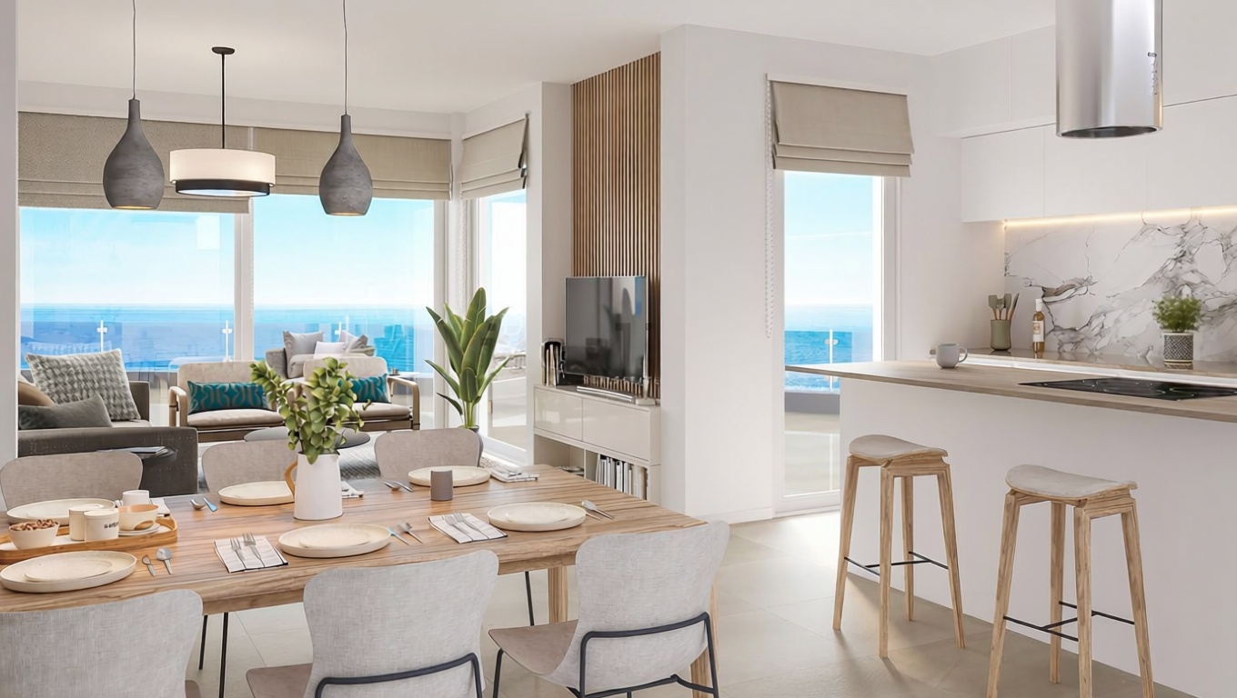 Chalet avec accès direct à la plage à Torrox — Coin repas