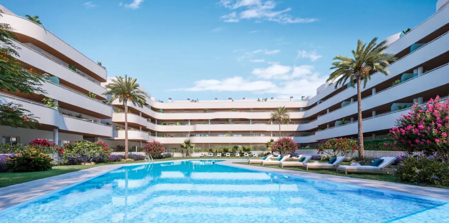 Apartamento em primeira linha de praia em Torrox — Piscina