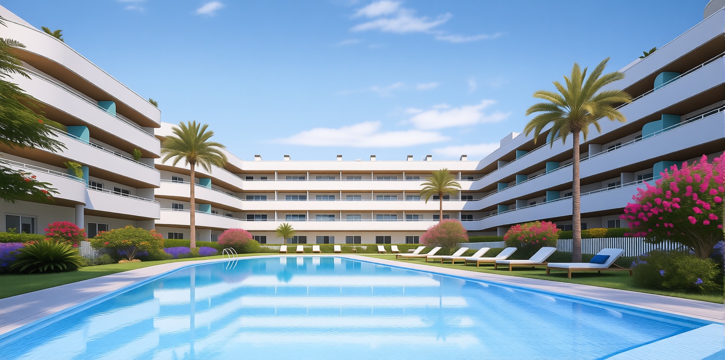 Apartamento em primeira linha de praia em Torrox — Piscina