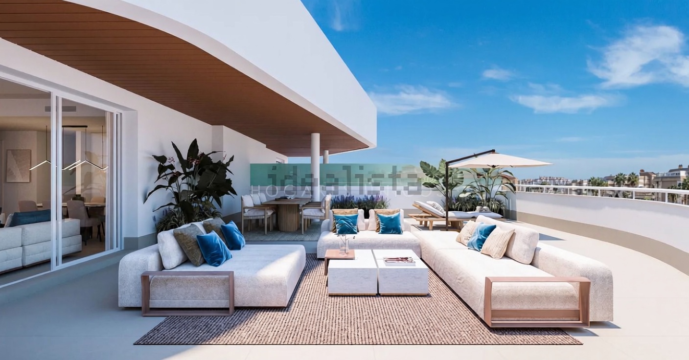 Appartement en première ligne de plage à Torrox — Terrasse mer