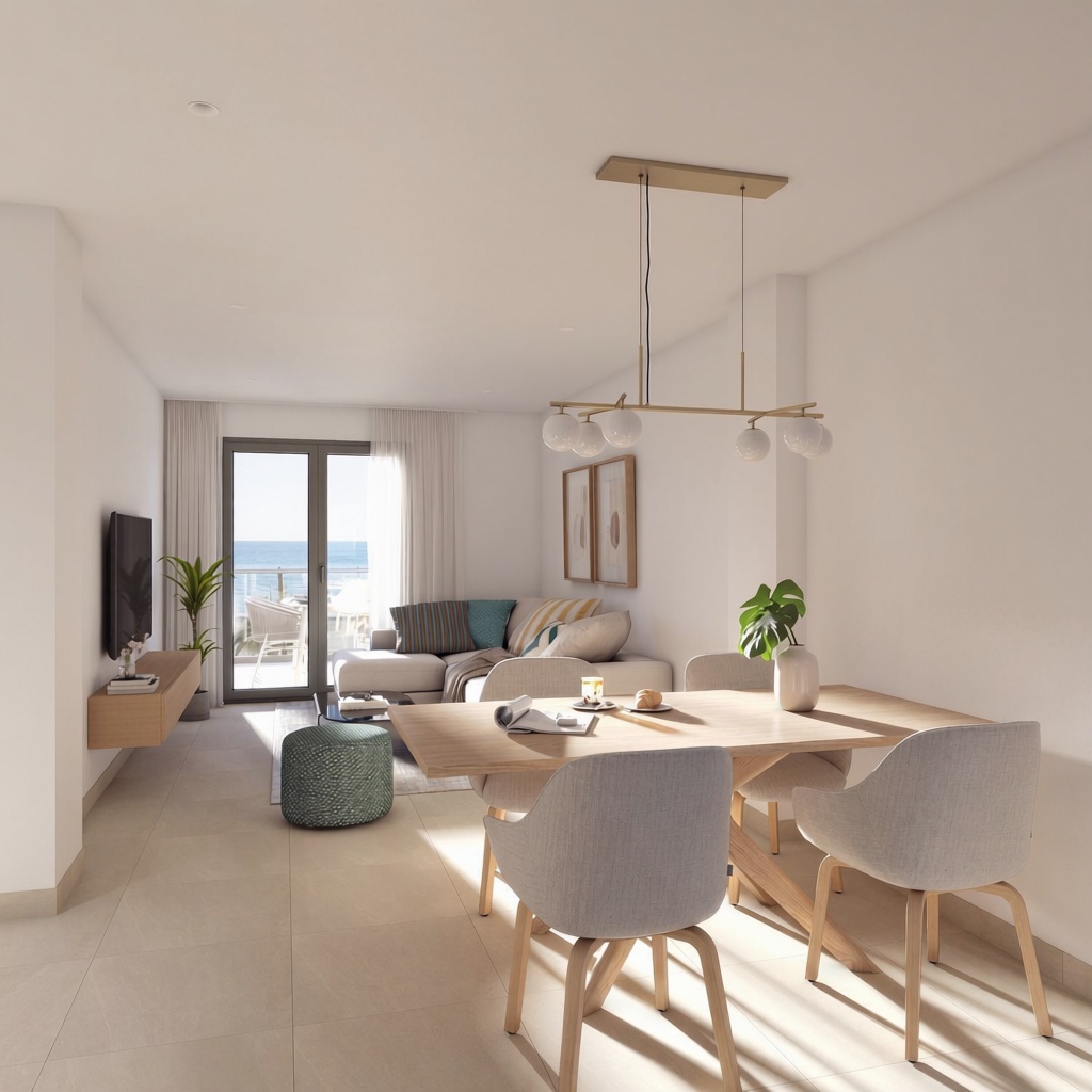 Beachfront flat in Torrox — Living room