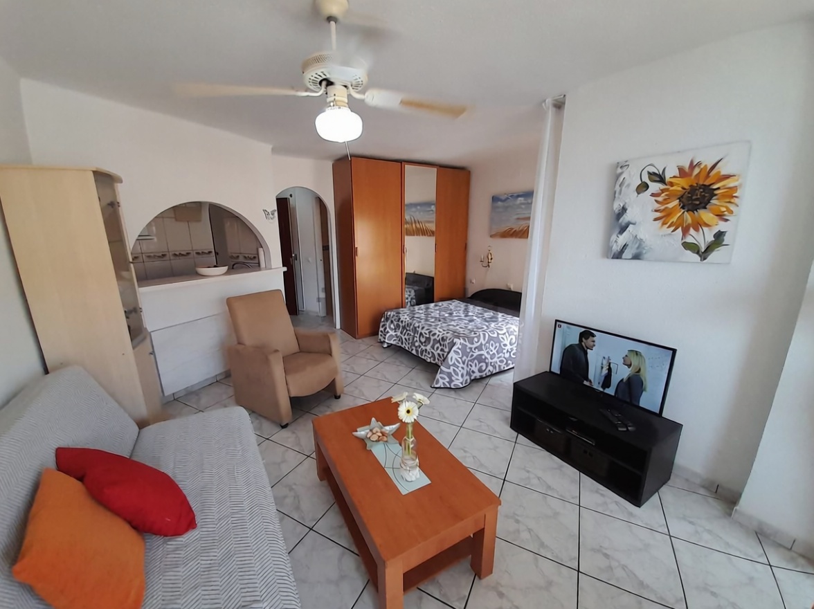 Appartement en attique en première ligne de mer à Torrox — Séjour